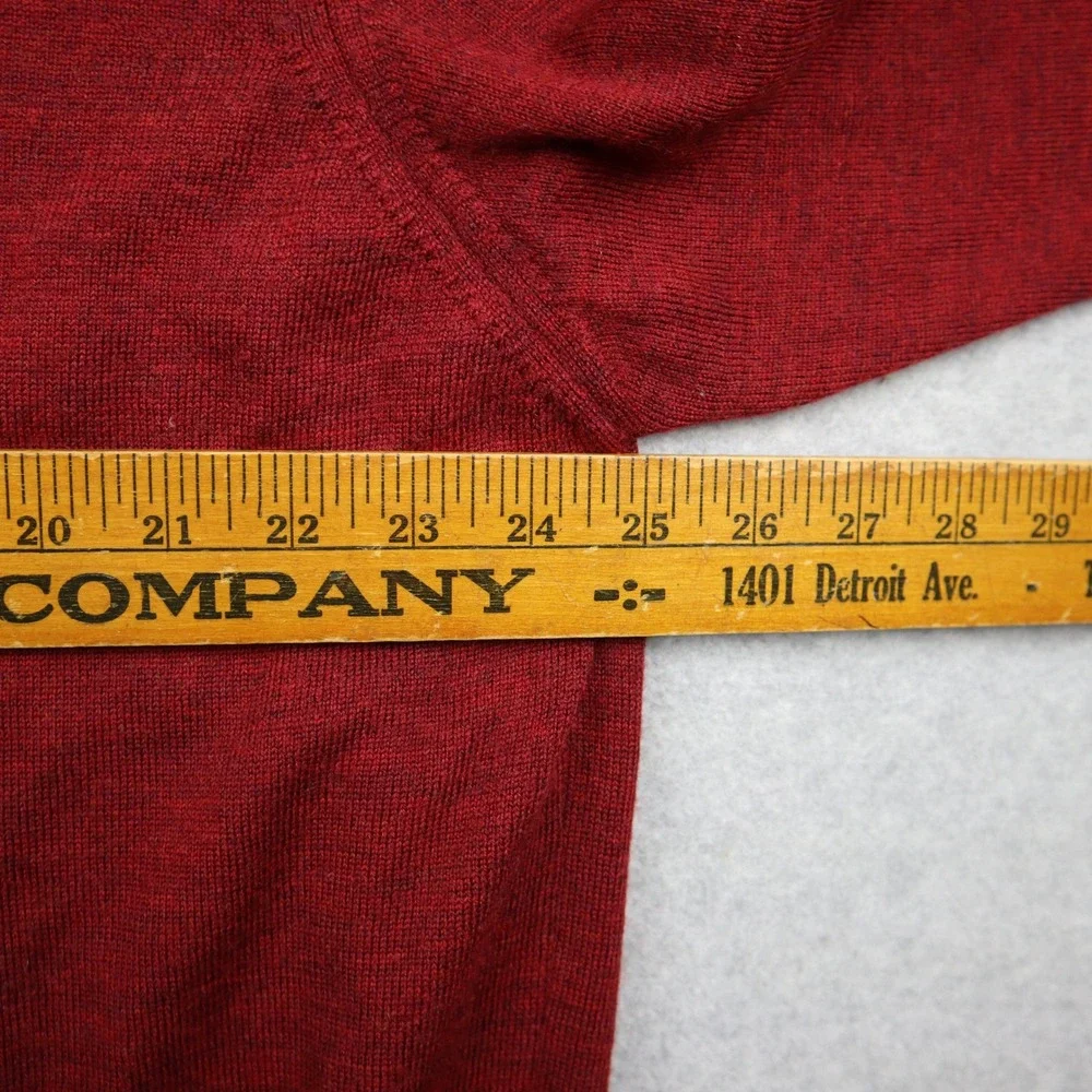 Linea Uomo Sweater Mens XL Fine Merino Wool Crewneck Red Made in Italy Knit